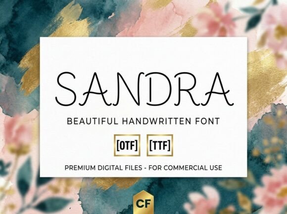 Sandra Font PNG with transparent background - Preview 1