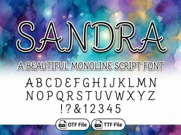 Sandra Font PNG with transparent background - Preview 2