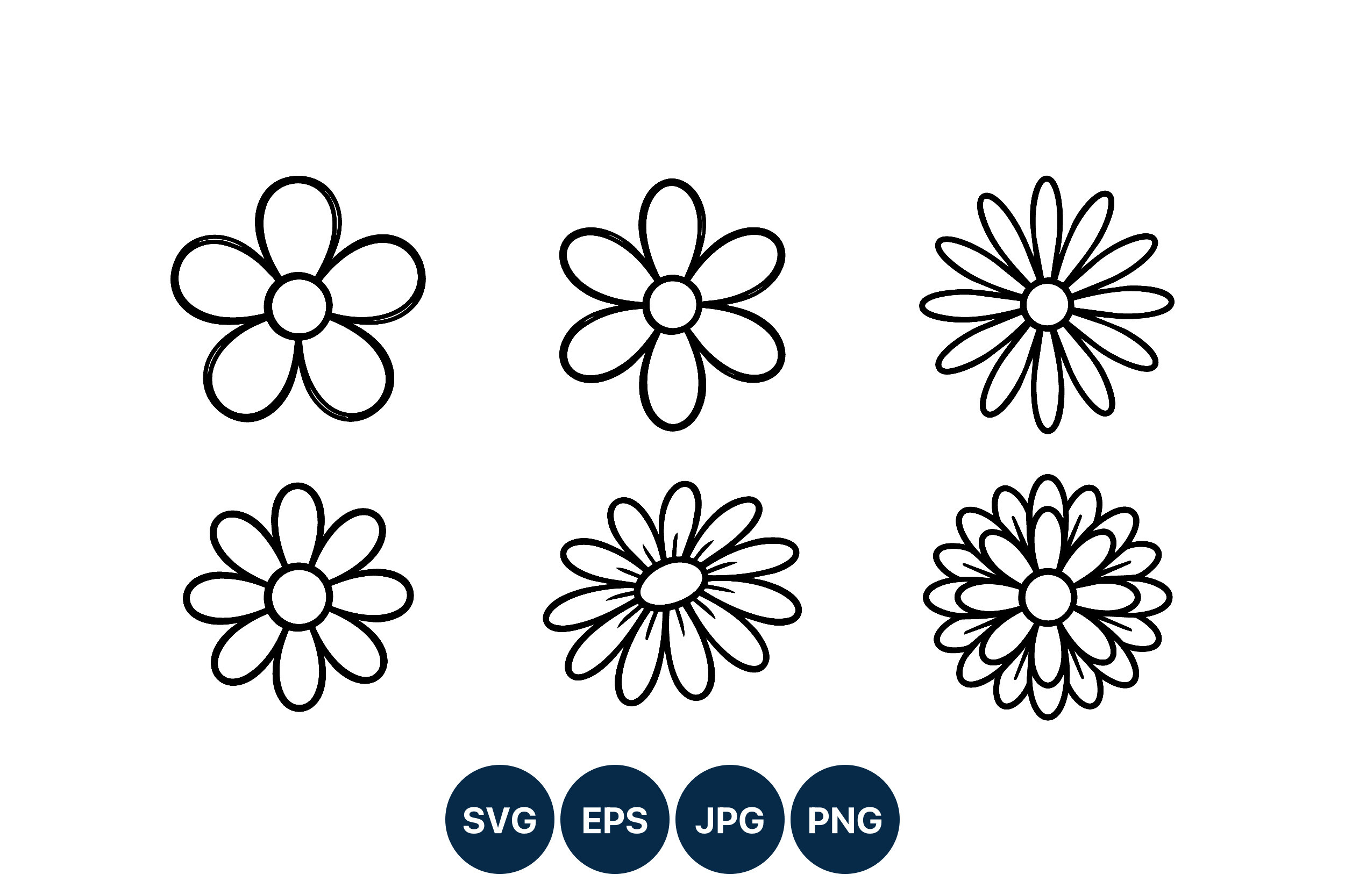 Simple Daisy Flower Icons