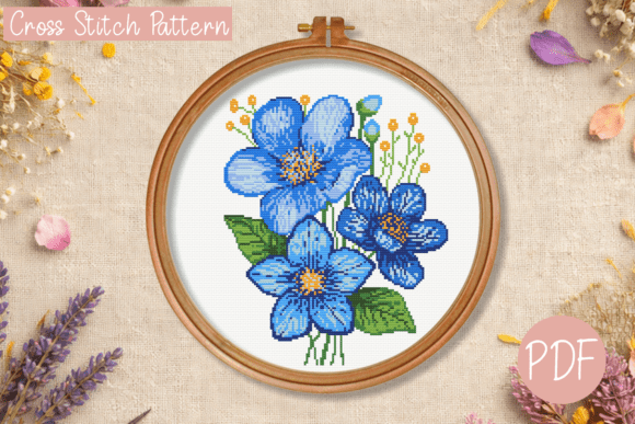 Spring Flowers Cross Stitch Pattern PDF