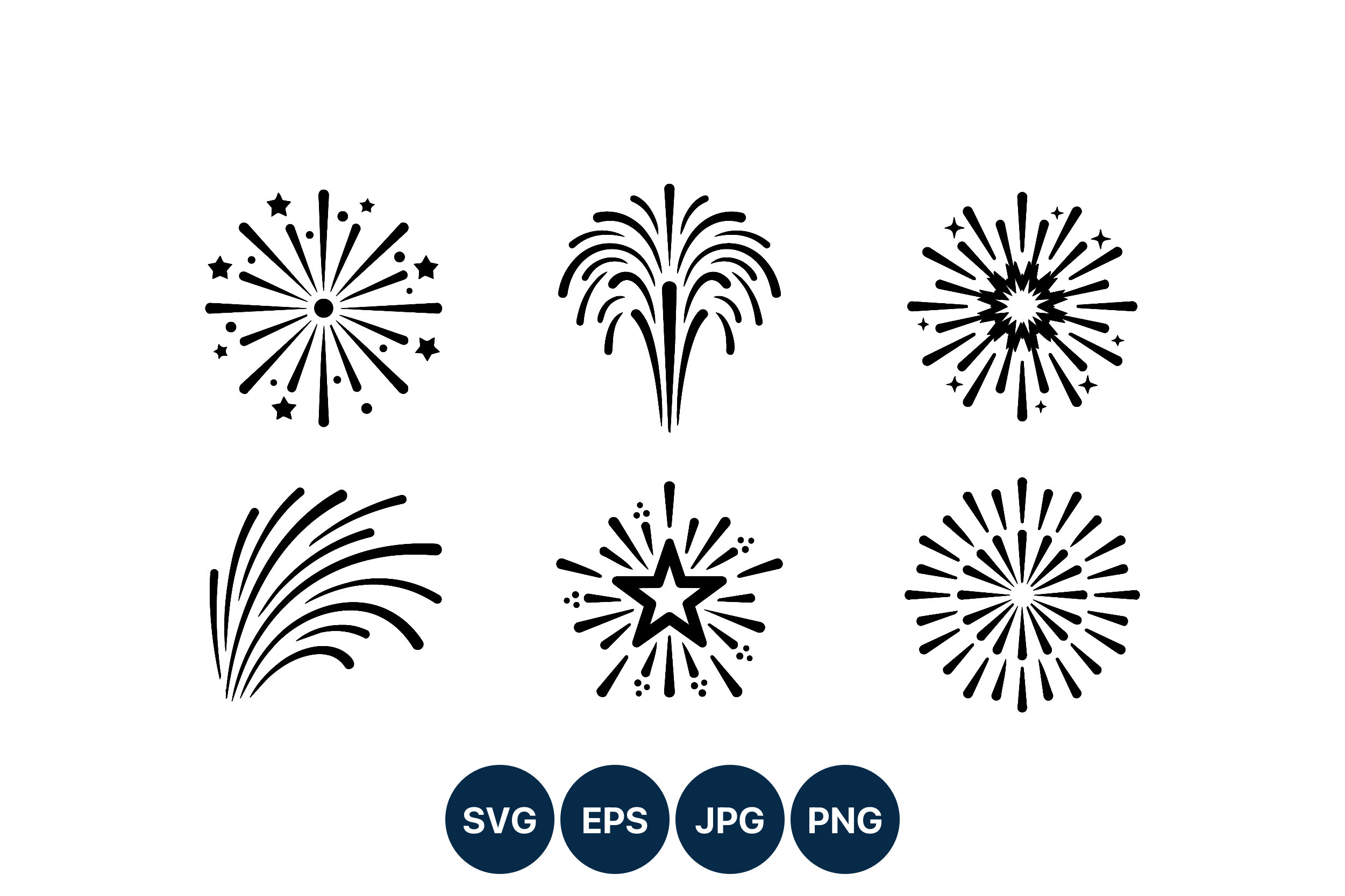 Starburst Fireworks Vector Icons