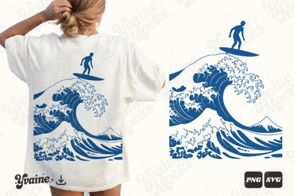 Summer Surfing Wave Coastal SVG PNG Graphic by Yvaine · Creative Fabrica