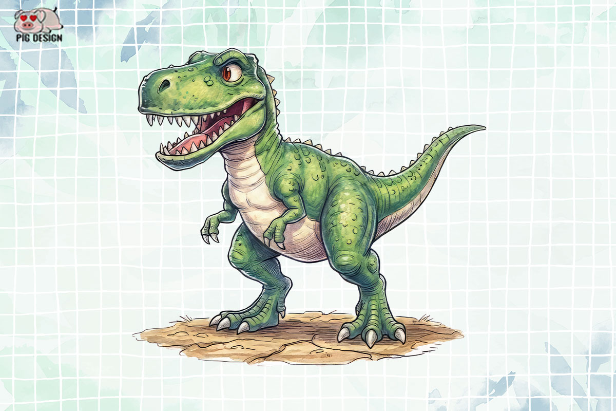 T-rex Dinosaur on Monster Truck Clipart