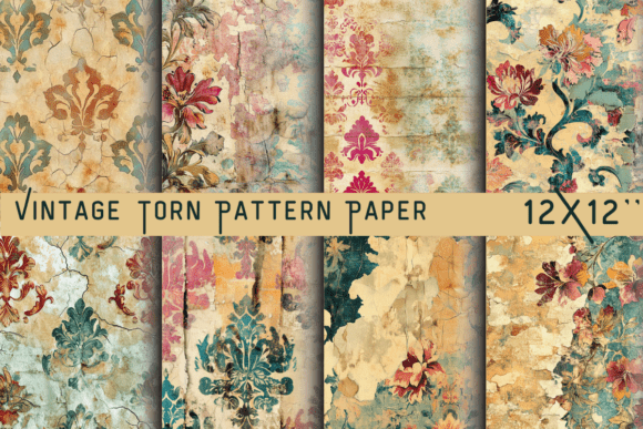 Vintage Torn Pattern Paper