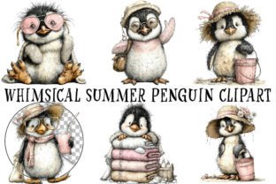 Whimsical Summer Penguin Clipart Graphic by RevolutionCraft · Creative ...