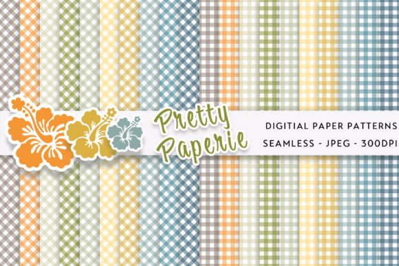 20 Gingham Digital Paper Backgrounds Gráfico Planos de Fundo Por Pretty Paperie
