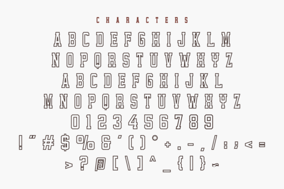 Athletic College Outline Font - Preview 1