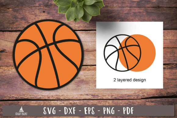 Basketball Layered SVG Design