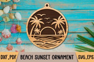 Beach Sunset Ornament SVG