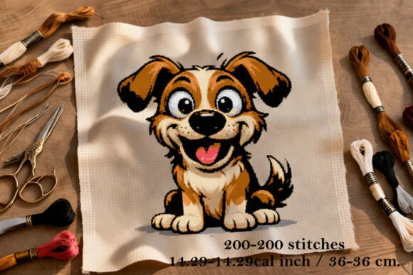 Carton Dog Cross Stitch Pattern Embroide