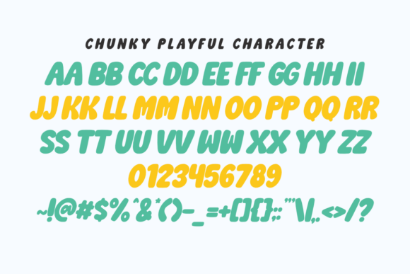 Chunky Playful Font PNG with transparent background - Preview 1