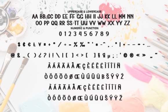 Color Brushes Font PNG with transparent background - Preview 6