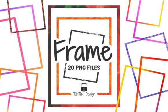 Colorful Abstract Rectangle Frame Border