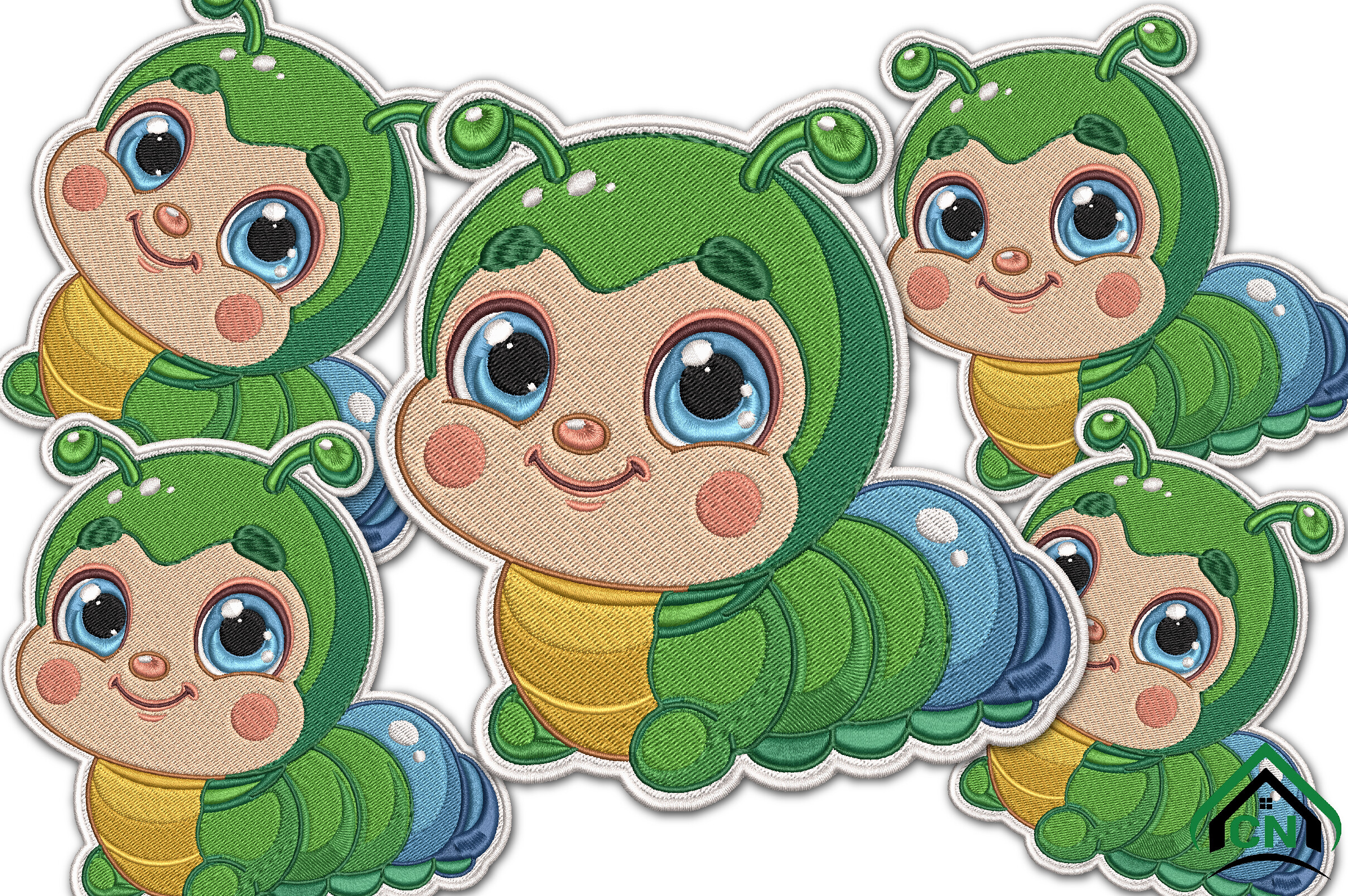 Cute Caterpillar Embroidery Design