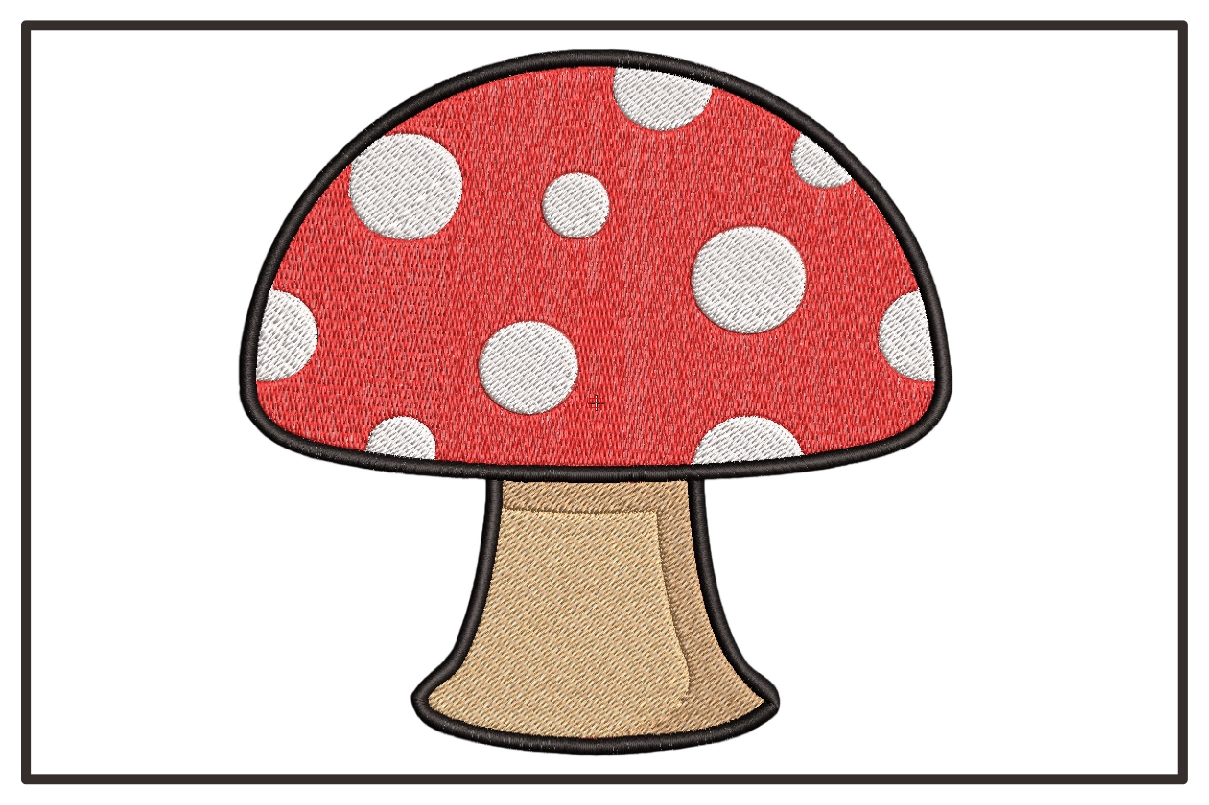 Cute Red Mushroom Embroidery Design