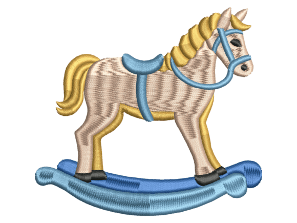 Cute Rocking Horse Blue Design