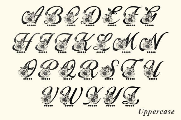 Elegant Floral Monogram Font - Preview 4