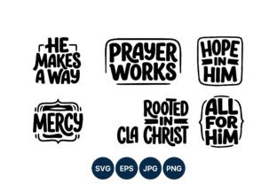 Faith Phrases Script Black and White