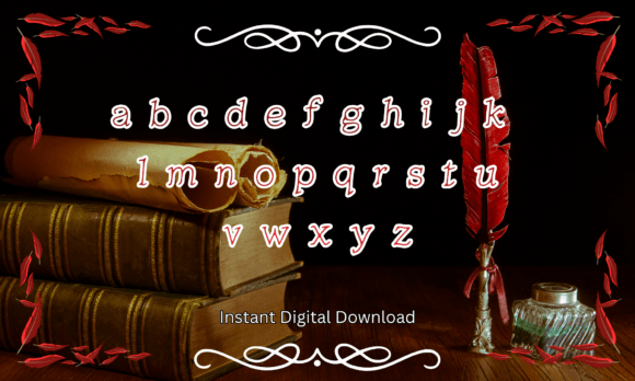 Feather Quill Font PNG with transparent background - Preview 2