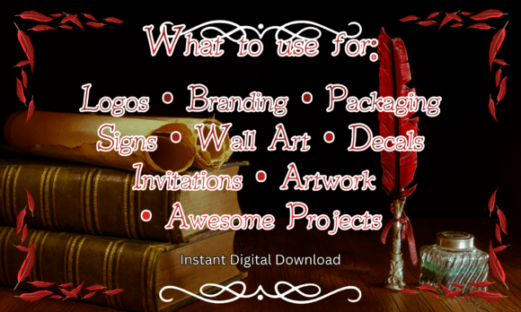 Feather Quill Font PNG with transparent background - Preview 4