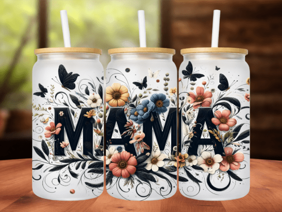 Floral Butterfly Mama 16oz Tumbler Wrap