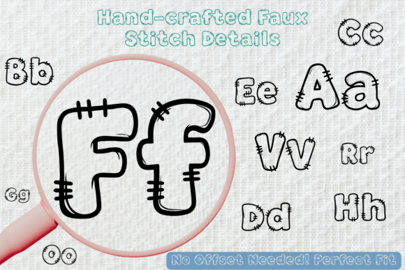 Frankenstitch Font PNG with transparent background - Preview 2