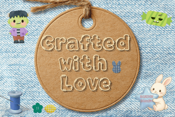 Frankenstitch Font PNG with transparent background - Preview 3