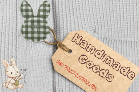 Frankenstitch Font PNG with transparent background - Preview 4