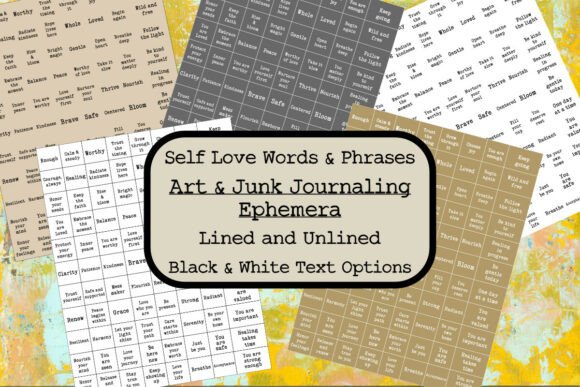 Junk Journal Self Love Ephemera Words