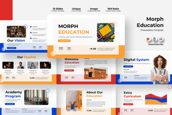 Preview of Morph Education - PowerPoint Template PowerPoint template