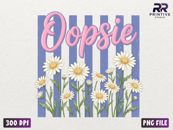 Oopsie Daisy Preppy Striped PNG Gráfico Diseños de Camisetas Por RR Printive Studio
