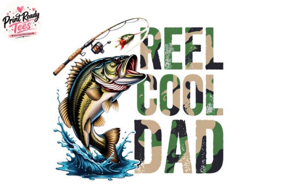 Reel Cool Dad Bass Fishing PNG Gráfico Manualidades Por PrintReadyTees