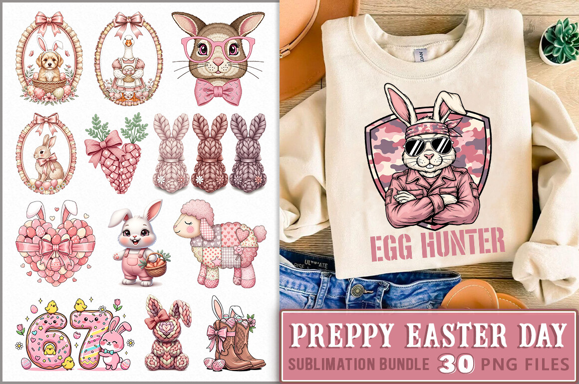 Retro Easter PNG Bundle Graphic by Extreme DesignArt · Creative Fabrica