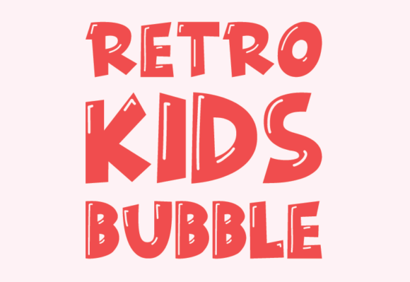 Retro Kids Bubble Font PNG with transparent background - Preview 3