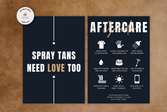Spray Tan Aftercare Card Template