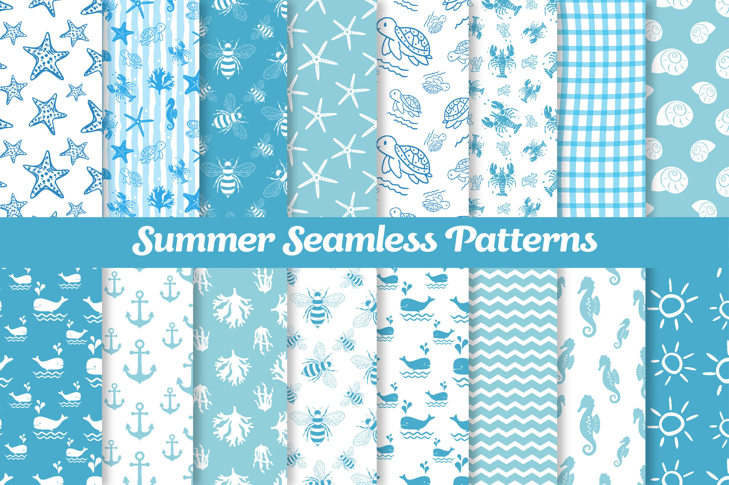 Summer Seamless Pattern Bundle Graphic by Dream Creation · Creative Fabrica