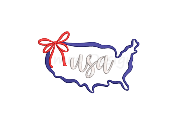 Usa Embroidery Design
