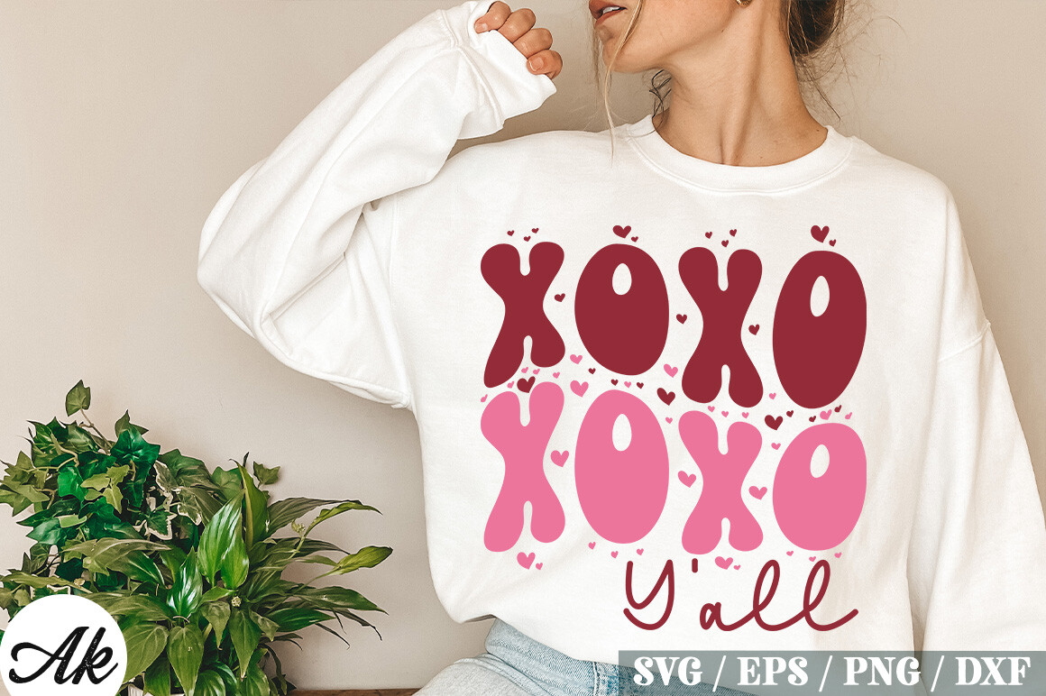 Xoxo Y'all Retro SVG Design Graphic by akazaddesign · Creative Fabrica
