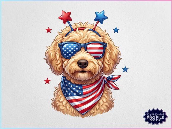4th of july patriotic doodle dog png svg tumbler sublimation design