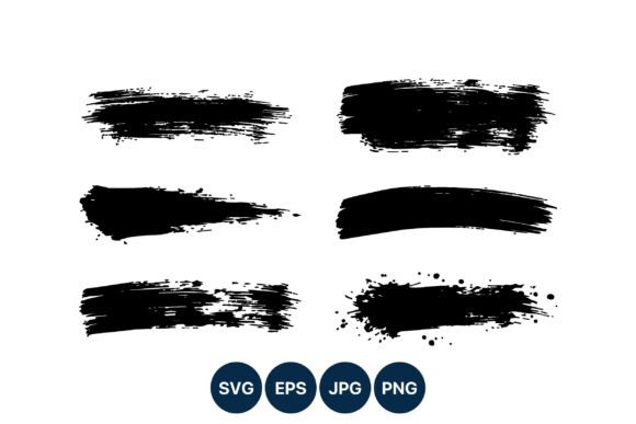 Black Grunge Paint Brush Strokes