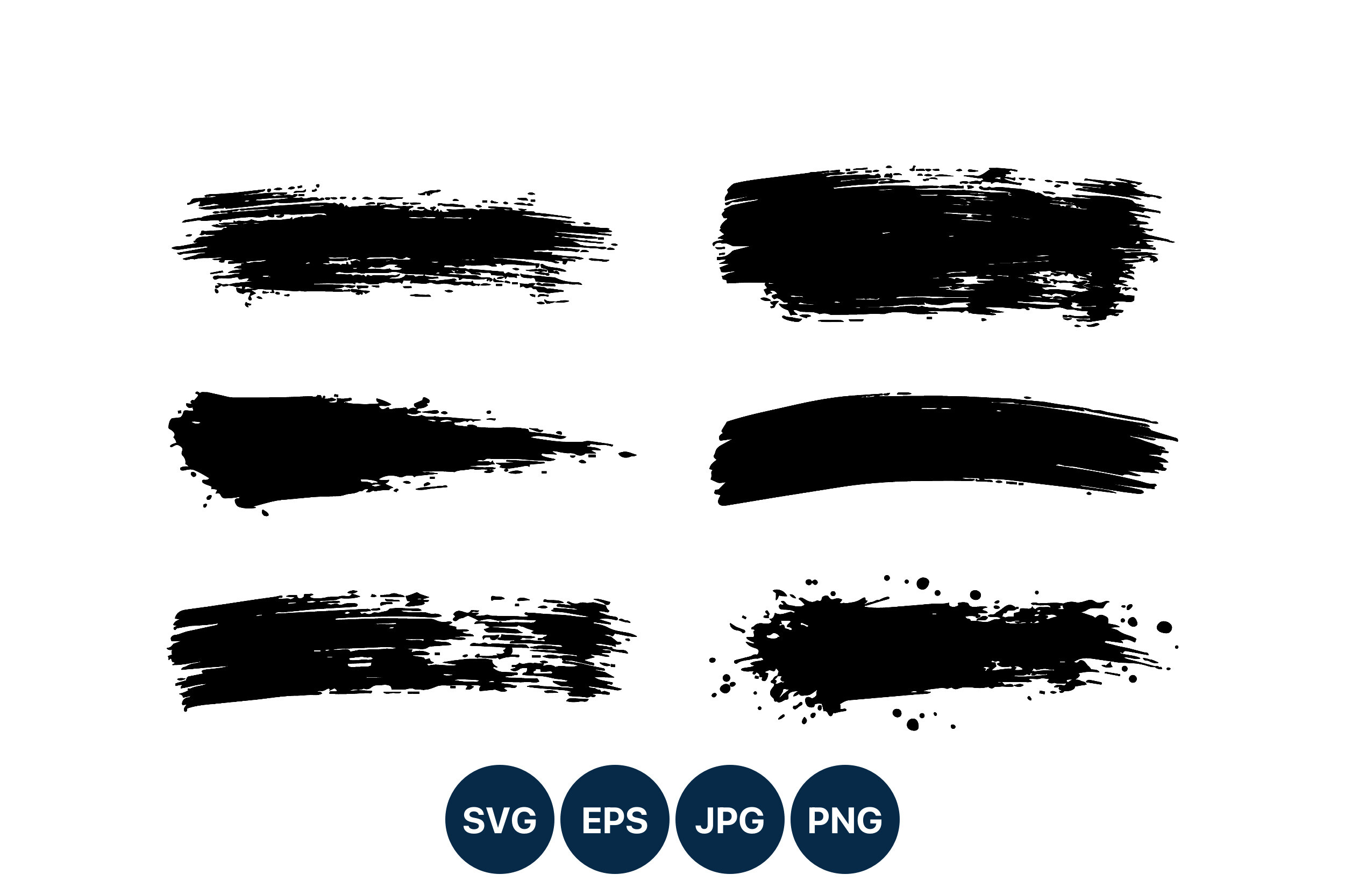 Black Grunge Paint Brush Strokes