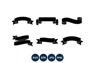 Black Ribbon Banner Vector Set Graphic by DesignVectx · Creative Fabrica