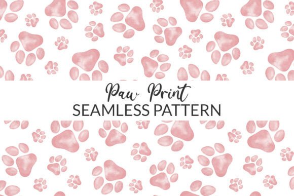 Blush Paw Print Seamless Pattern Paper