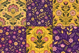 Bold Boho Floral Seamless Pattern Bundle Graphic by Vectornest12 ...