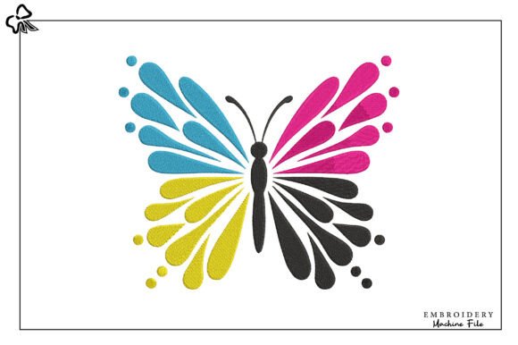Colorful Butterfly Embroidery Design