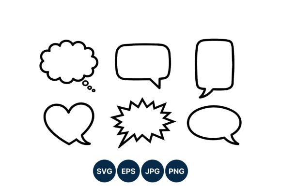 Comic Speech Bubble Vector Icons Gráfico Ilustrações para Impressão Por DesignVectx