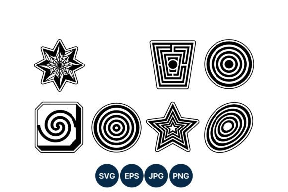 Concentric Star Circle Vector Icons Graphic by DesignVectx · Creative ...