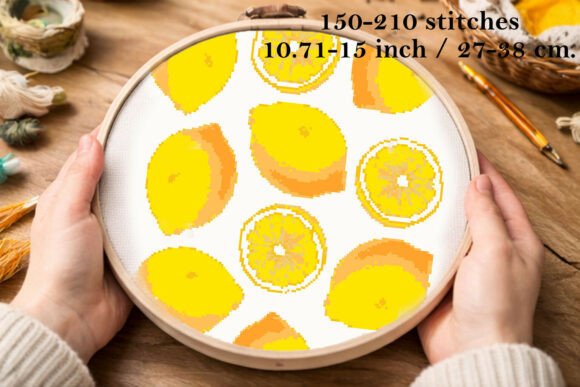Cross Stitch Lemons Embroidery Pattern,