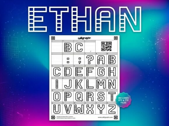 Ethan Font PNG with transparent background - Preview 1