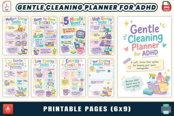 Gentle Cleaning Planner for ADHD